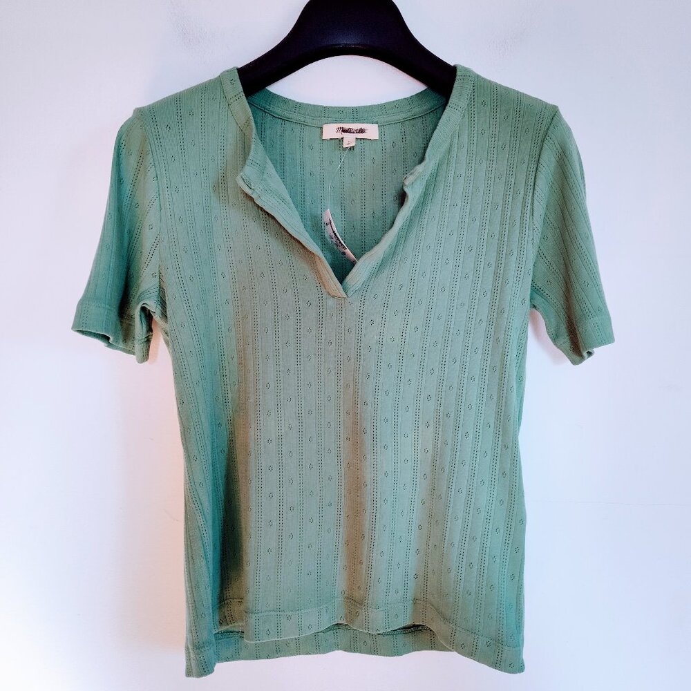 Madewell Green Short Sleeve Knit Top